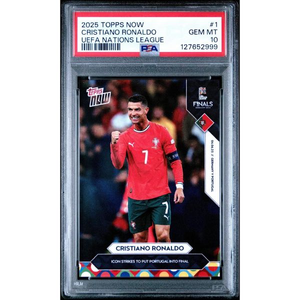 2025년 UEFA 네이션스 리그 1위 크리스티아누 호날두 축구 카드 PSA 10 젬 민트 획득  2025년 UEFA 네이션스 리그 1위 크리스티아누 호