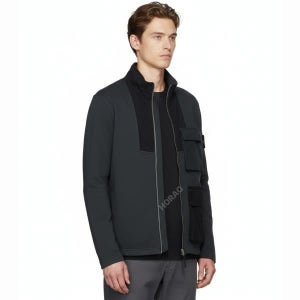 스톤아일랜드 65933 Cotton Fleece with Naslan Nylon Full-Zipper Sweatshirt (781565933 V0065) (나슬란 나일론 혼방 가먼