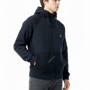 스톤아일랜드 60152 Brushed And Diagonal Organic Cotton Fleece Full Zip Hooded Sweatshirt (811560152 V0020)