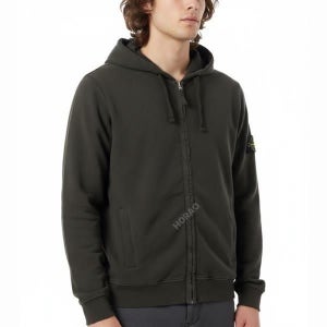 스톤아일랜드 25FW 6100067 Brushed Organic Cotton Fleece Full Zipper Hooded Sweatshirt (K2S15 S0A20 V0062) 