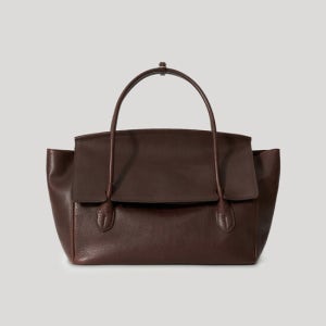 킨더살몬 Tessa Leather Tote Bag Dried Plum (From Italy)