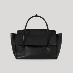 킨더살몬 Tessa Leather Tote Bag Black (From Italy)