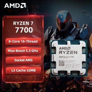 AMD Ryzen 7 7700 R7 7700 CPU 8코어 16스레드 5.3GHz 언락 데스크탑 프로세서 소켓 AM5 게이밍 CPU (패키지 미포함)