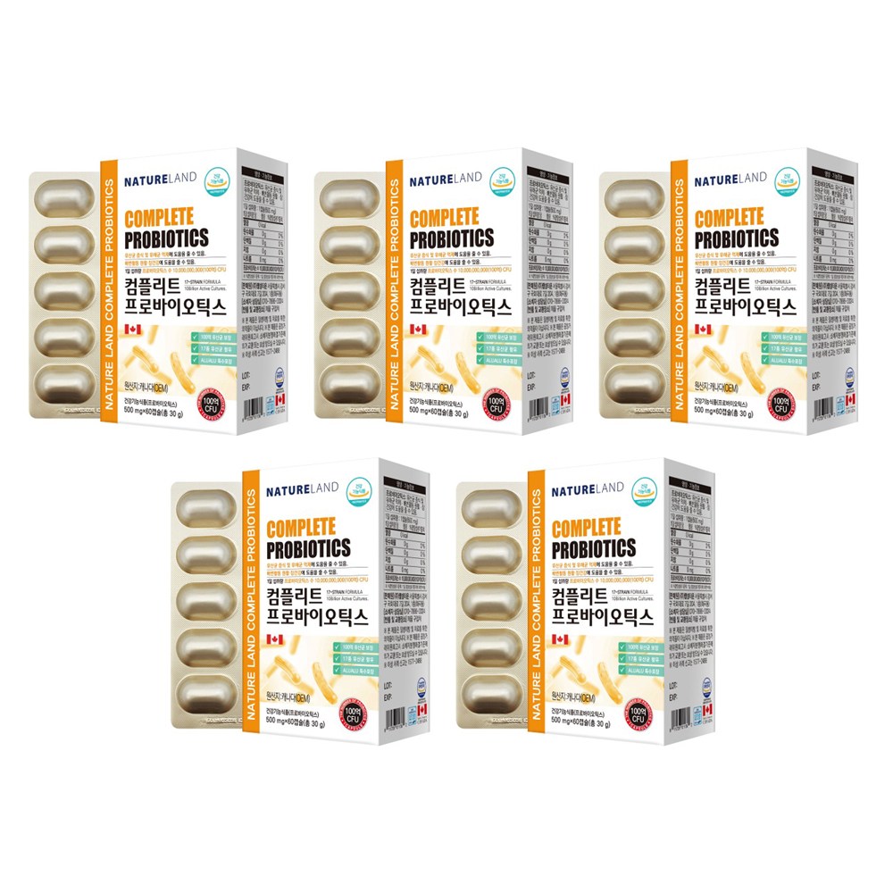 네이처그랜드 100억 프로바이오틱스 <b>과민성대장</b>유산균 알약 60캡슐  5개  60정
