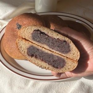 100% 통밀단팥빵 (흰 밀X) 국내산 통밀사용 2개입, 우디베이크샵
