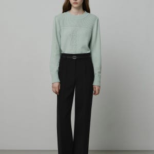 [잇미샤] 벨티드 기모 와이드 팬츠 [ITQ1WPT430]