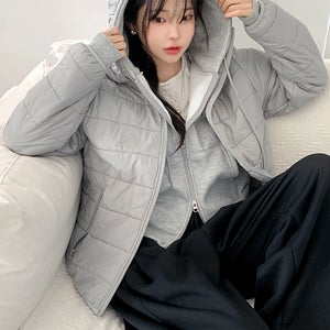 루즈핏후드경량패딩 (3size)