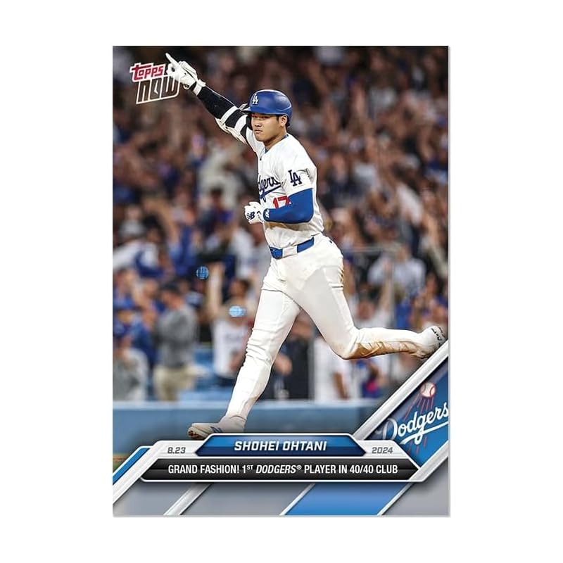 Topps 584 오타니 쇼헤이 오타니 다저스 다저스 구단 사상 첫 40홈런-40도루 달성 기념 카드