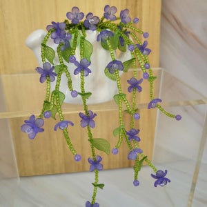 [보랏빛 이슬자락]/비즈꽃 주전자화분/비즈식물/화분선물, 블링슈슈