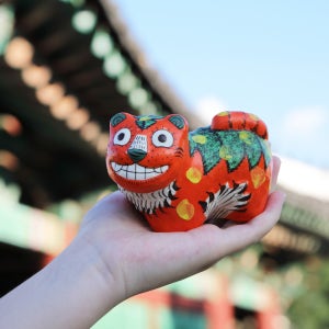 12지 미소 호랑이 주황 , 장미경작가, 꼭두도예 장미경