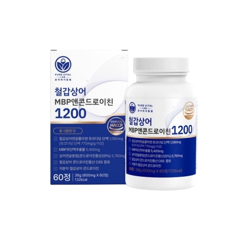철갑상어 MBP 앤 콘드로이친 1200 600mg x 60정, 4개