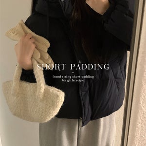 [당일출고🚚] 한파 후드 스트링 숏 패딩 pd (덕다운50%)