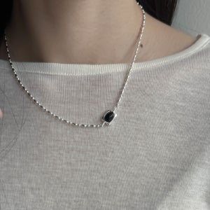 [바라두] 925 Deep onyx necklace B9NS566TP