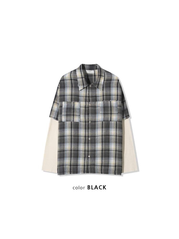 세븐에이피티 7.apt checked layered shirt(3color)