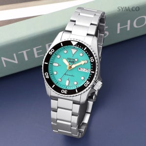 카시오 세이코5 SRPK33K1 오토매틱 데이데이트 터콰이즈 다이버룩 남자 메탈 시계 d