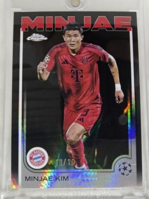 2024-25 TOPPS CHROME 탑스 크롬 김민재 10장 한정 블랙 프리즘 리프렉터 바이에른 뮌헨 챔피언스 리그 축구 카드