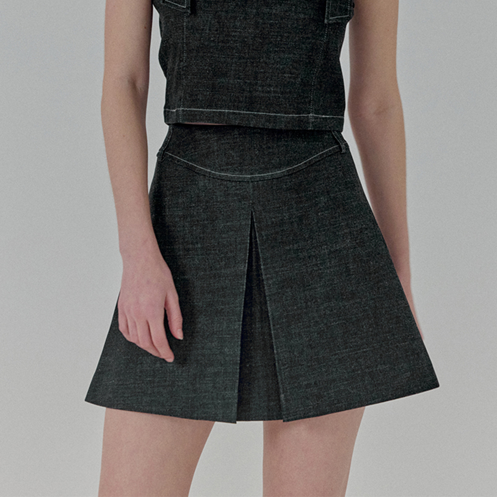 [플로움] Wave A Line Skirt Mini(2color)