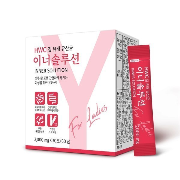 HWC <b>이너솔루션</b> 질유산균 여성유산균 30포 x 1박스