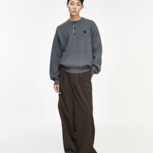 [지제로 송지오] 지제로 팬서 헨리넥 니트 그레이 SI2KT803GY SI2KT803GY