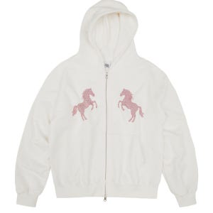 [미드나잇 무브] horse hood zip up (white) 26ev02