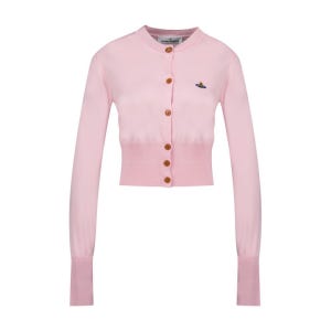 비비안웨스트우드 핑크 크롭 티셔츠 1803002U Y001A G401 울 Bea Cropped Cardi T Shirt Wool Pink 150225178