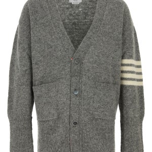 톰브라운 아이리쉬 울 4바 브이넥 가디건 미드 그레이 MKC572A Y1047 035 저지 넥 JERSEY STITCHEXAGGERATED FITV NECK CA 150230749