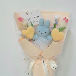 졸업 하트 미피 크리미 키링(12cm) 튤립 인형꽃다발, 데인티 Dainty