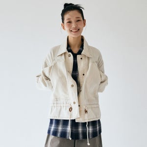 [디오디] 여성) 린넨 데님자켓(IVORY)