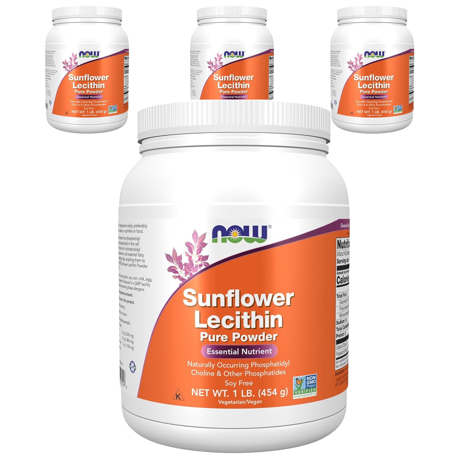 나우푸드 <b>선플라워 레시틴</b> 퓨어 파우더  454g  4개