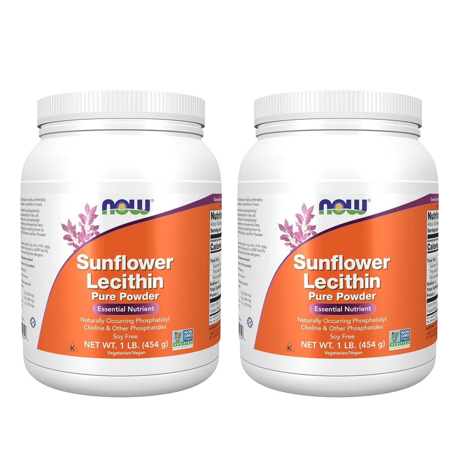 나우푸드 <b>선플라워 레시틴</b> 퓨어 파우더  454g  2개