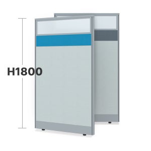 60T AL 고급원단 상부유리 투톤 패브릭 파티션(H1800)