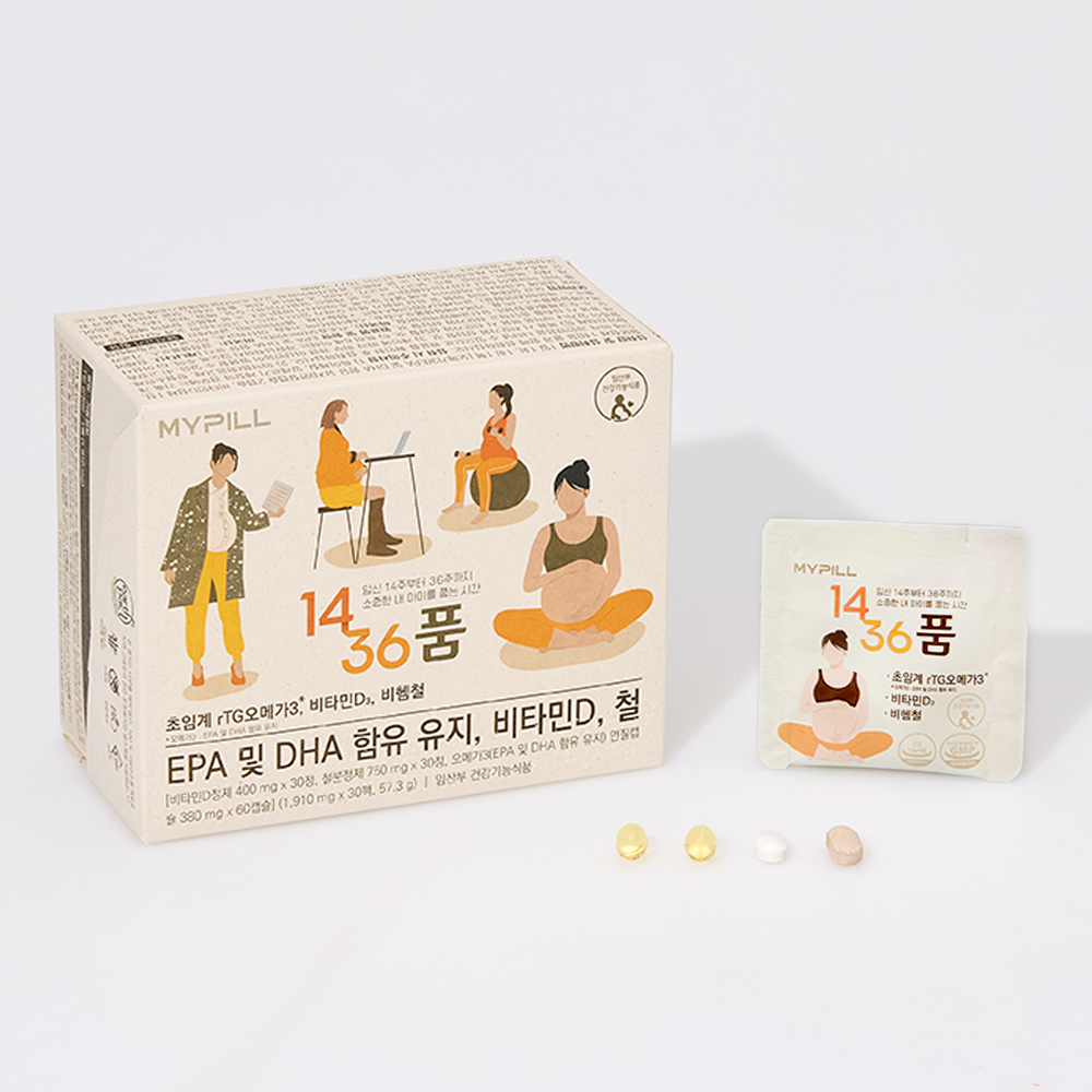 마이필 <b>임신 중기</b> 임산부 오메가3 비타민D 철분 멀티팩 30포, 1개