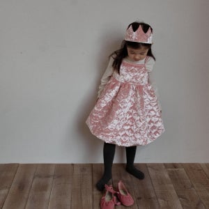 [오브오구] 홀리데이 드레스 벨벳 퀼팅 핑크