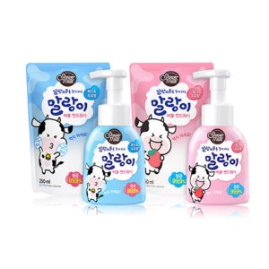 샤워메이트 말랑이 핸드워시 딸기우유향 300ML용+250ML리필x3개묶음