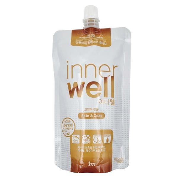 <b>이너웰</b> 고양이 영양제 피부&amp;모질 파우치 200g(노랑)