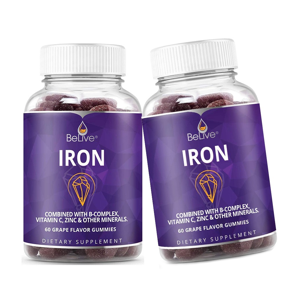 BeLive <b>아이언 멀티비타민 60구미</b> 포도향  2개