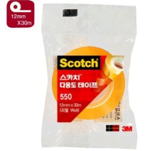3M 스카치 다용도테이프(리필) 12mmx30M 지관 1인치 550R