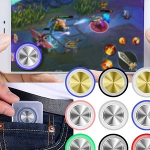 [쁘띠끄] 1+1 핸드폰조이스틱 모바일조이스틱 스마트폰조이스틱 게임 패드 실버