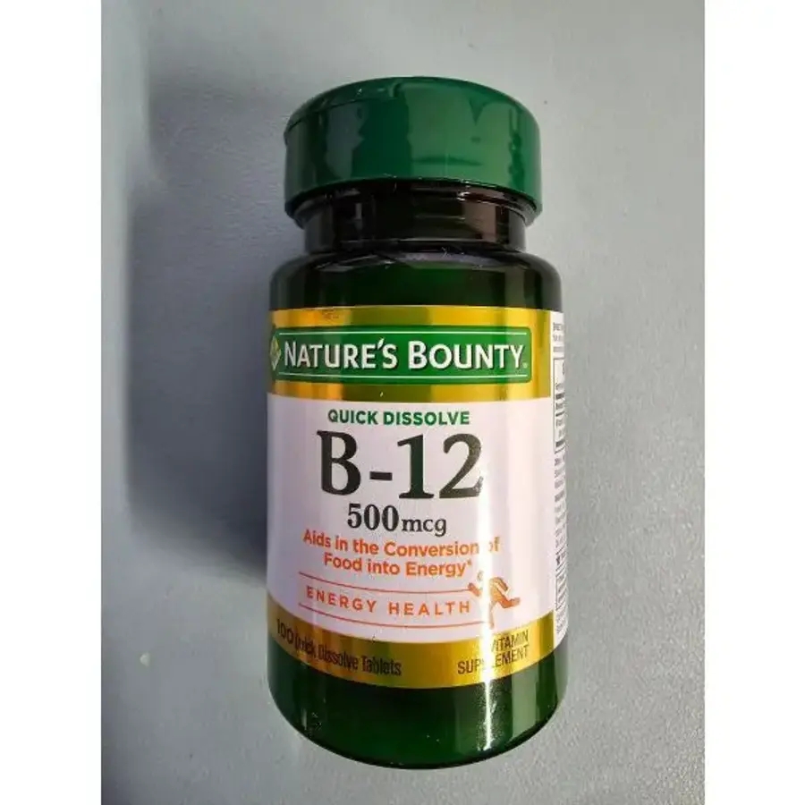 네이처스 바운티 <b>비타민 B12</b> 500mcg 퀵 디졸브 정제 100정