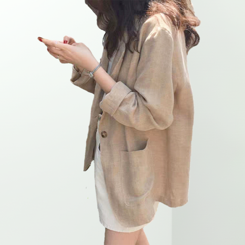 엘텍몰 루즈핏 휘뚜루마뚜루 린넨 자켓