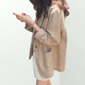 엘텍몰 루즈핏 휘뚜루마뚜루 린넨 자켓