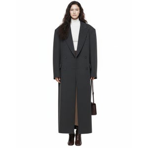 [챈세스노이] 퀄팅 투버튼 맥시 더블 코트 (블랙,차콜)/W254OT11