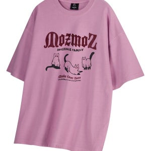 [모즈모즈] 피그먼트 고스트캣 오버핏 반팔티셔츠 핑크