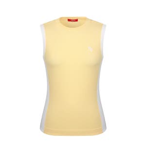 [팬텀] 여성 허리 배색 스카시 조직 니트 베스트 222B1SV951_YL