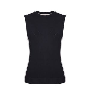 [팬텀] 여성 배색 라운드 니트 베스트 221A1SV651_NA