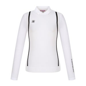 [팬텀] 여성 등판 스카시 조직 냉감 소매 긴팔 니트 221B1SR155_WH