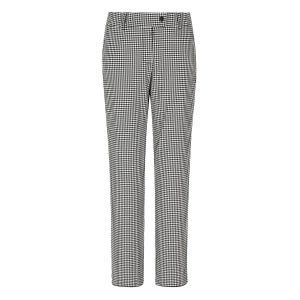 [팬텀] 여성 배색 파이핑 포인트 체크 일자핏 팬츠 221B1PT356_BK