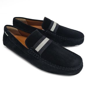 발리 PEARCE F101 삼선 스웨이드 로퍼 블랙