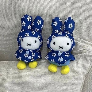 [키치상점] 블루 우비 토끼 미피 인형 키링 백참 키홀더