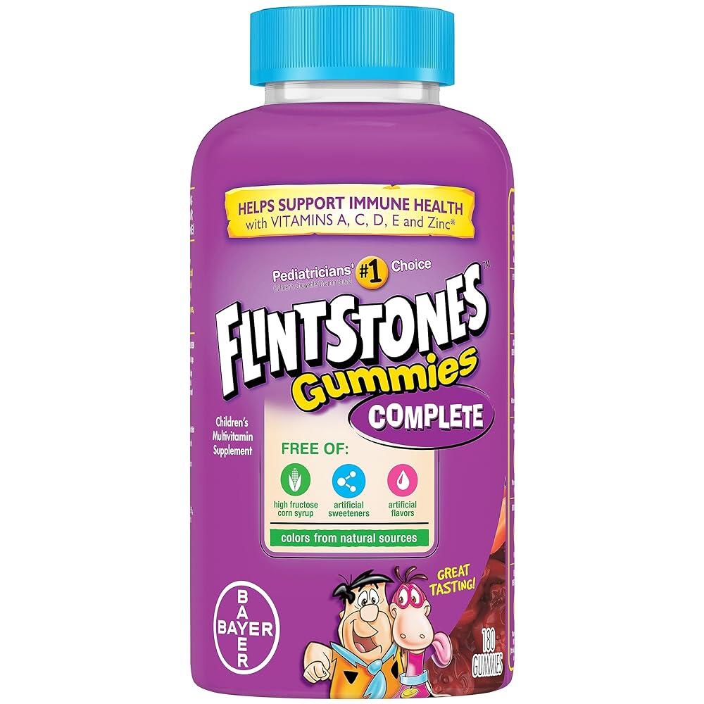 FlintSTONES 스톤즈 Vitamins Complete Gummies 유아 및 아동용 <b>비타민</b> C 함유 <b>비타민</b> A <b>B6</b> B12 E <b>아</b>
